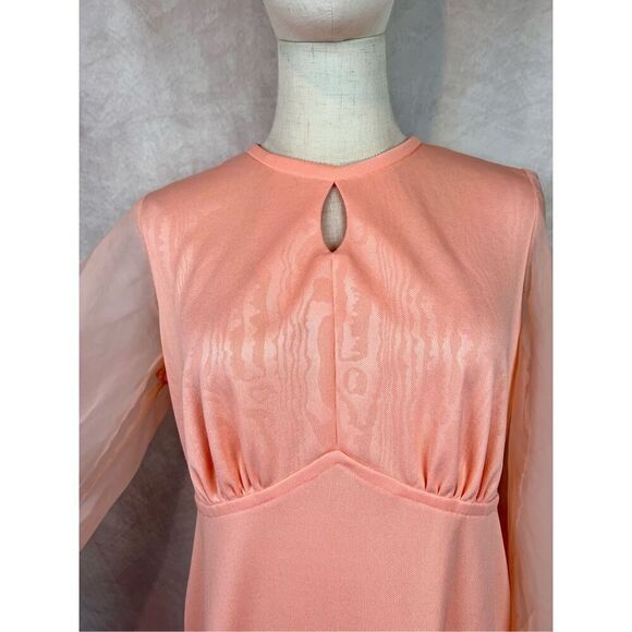 Vintage 1970s Angel Sleeve Plus Size Dress Large Mod MCM - Picture 3 of 13